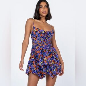 Barrett Mini Dress Dark Floral | Princess Polly| size 6